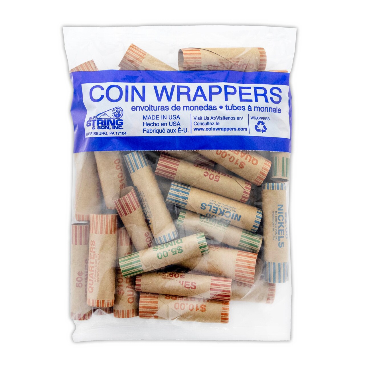 BAZIC Assorted Coin Wrappers, 36 Pack, for Banks Registers Home